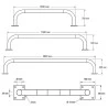 Dimensions des déclinaisons de l'arceau bas en acier galvanisé sur platine
