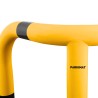 Zoom bandes jaunes et noires de l'arceau d'angle de protection jaune