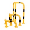 Vue d'ensemble des 3 arceaux d'angle de protection jaune et noir renforcé
