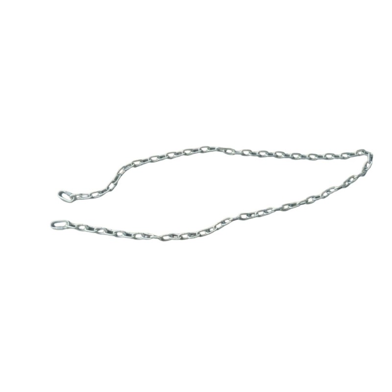 Vue générale de la chaine de métal en acier galvanisé long. 3m