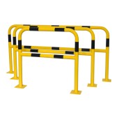 Vue générale de la barrière de sécurité industrielle jaune et noire diam.40 mm