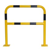 Vue de face de la barrière de sécurité industrielle jaune et noire 1000 mm