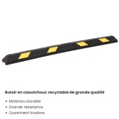 zoom sur le matériau du butoir de stationnement anti choc caoutchouc 1830 mm
